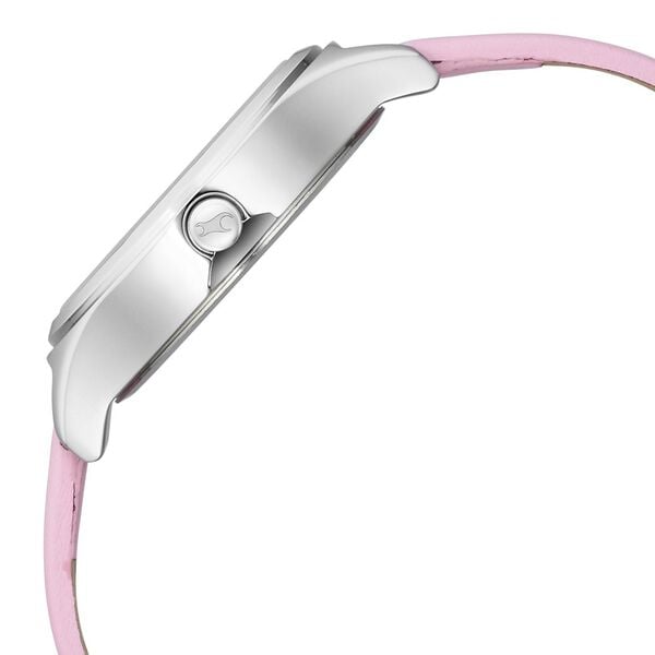 Fastrack 6152SL08 Stunners 6.0 Quartz Analog Silver Dial Pink Leather Strap Women’s Watch