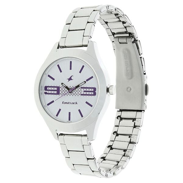Fastrack 6153SM01 Quartz Analog Silver Dial Stainless Steel Strap Women’s Watch