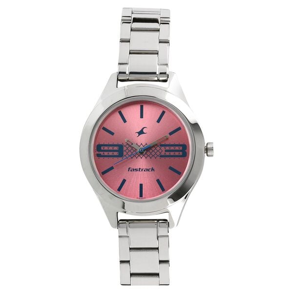 Fastrack 6153SM02 Quartz Analog Pink Dial Stainless Steel Strap Women’s Watch