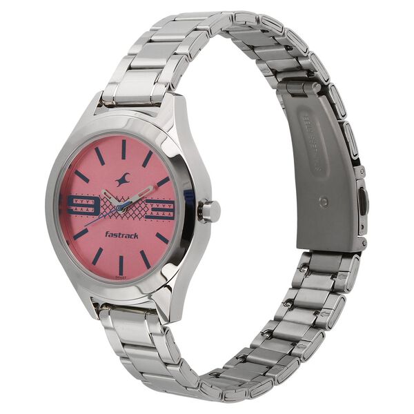 Fastrack 6153SM02 Quartz Analog Pink Dial Stainless Steel Strap Women’s Watch