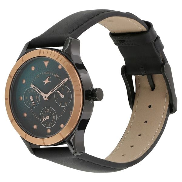 Fastrack 6163KL02 Quartz Analog Bicolour Dial Leather Strap Watch for Women