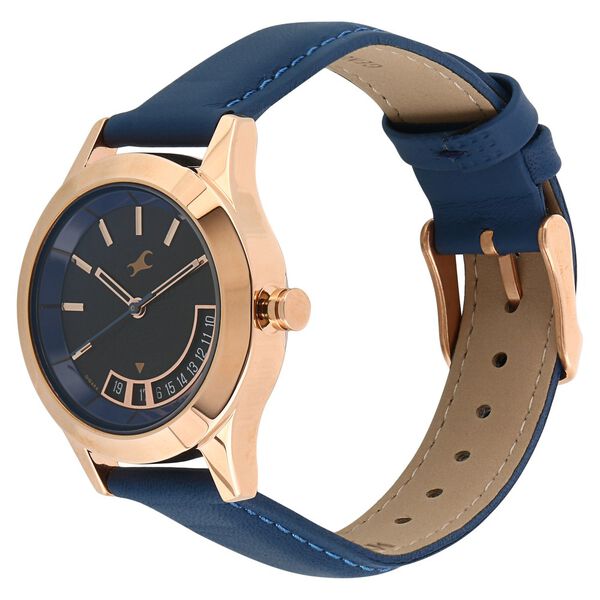 Fastrack 6165WL01 Quartz Analog Blue Dial Blue Leather Strap Women’s Watch