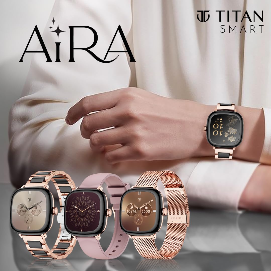 Titan 95416KM01K Smartwatch With 1.70" AMOLED Display Bluetooth Calling And Wellness Tracking