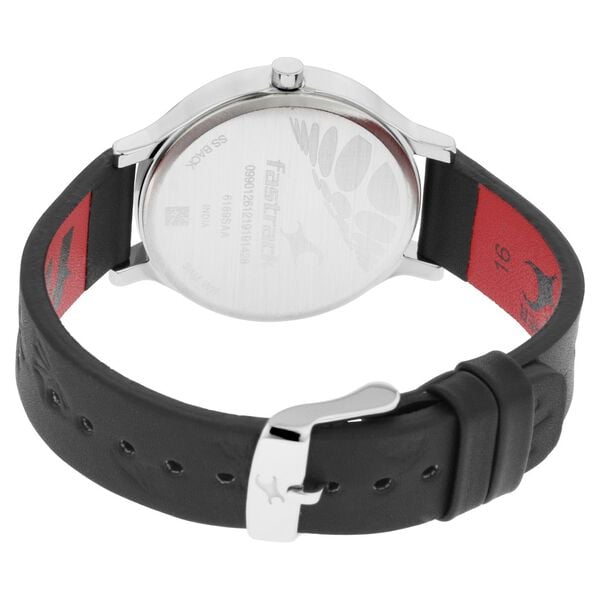 Fastrack 6189SL01 Quartz Analog Black Dial with Leather Strap Watch for Women