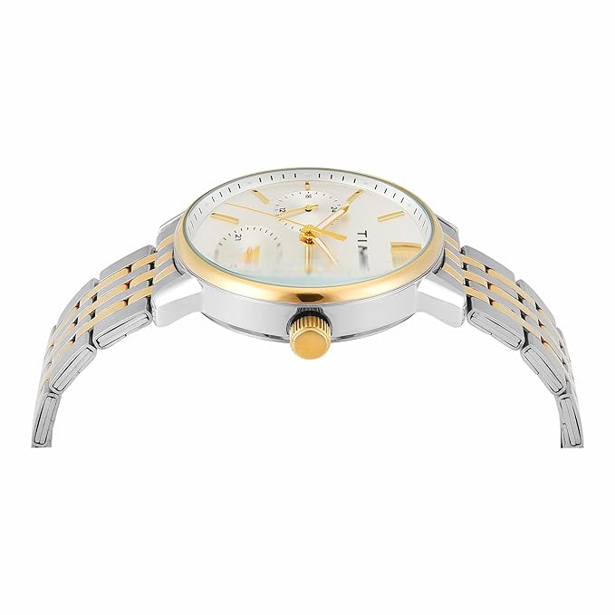 Timex TWEG25408 Men’s Silver Dial Analog Watch with Stainless-Steel Strap