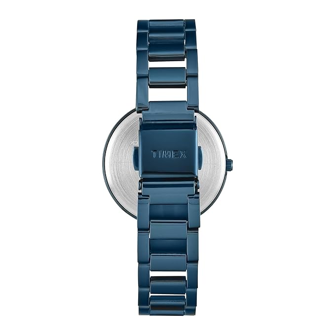Timex TW000X277 Women’s Blue Dial Analog Watch with Stainless-Steel Strap
