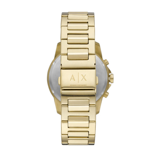 Armani Exchange AX1721I Men's Quartz Chronograph Watch Grey Sunray Dial Gold-Tone Stainless Steel Bracelet