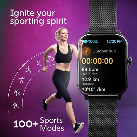 Fastrack 38108AM01 Limitless Classic Smartwatch Black Silicone Strap Unisex Wearable