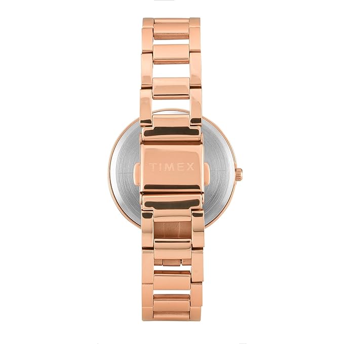 Timex TW000X276 Women’s Rose-Gold Dial Analog Watch with Stainless-Steel Strap