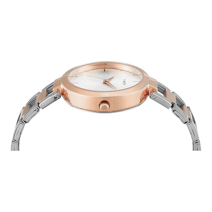 Timex TW000X278 Women’s Silver Dial Analog Watch with Stainless-Steel Strap