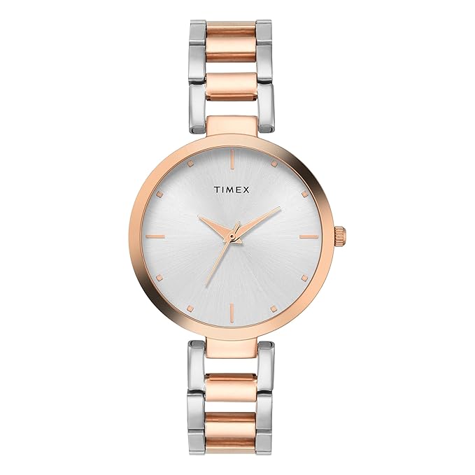 Timex TW000X278 Women’s Silver Dial Analog Watch with Stainless-Steel Strap