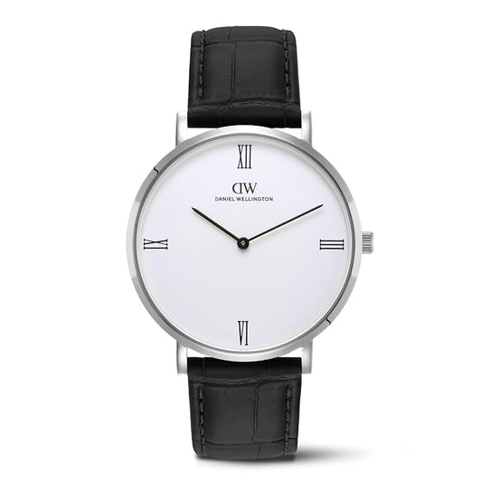 Daniel Wellington DW0DG2300 White Dial Men's Black Leather Analog Watch