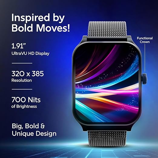 Fastrack 38108AM01 Limitless Classic Smartwatch Black Silicone Strap Unisex Wearable
