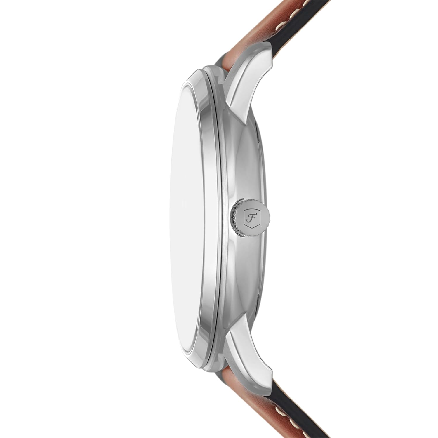 Fossil FS5903 Men's Quartz Moonphase Multifunction Watch Blue Dial Brown Leather Strap