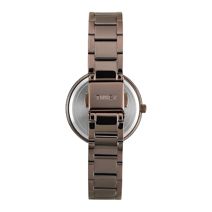 Timex TWEL18722 Women’s Brown Dial Analog Watch with Stainless-Steel Strap