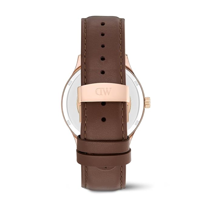 Daniel Wellington DW0DG2201 White Dial Men's Brown Leather Multi-Function Watch