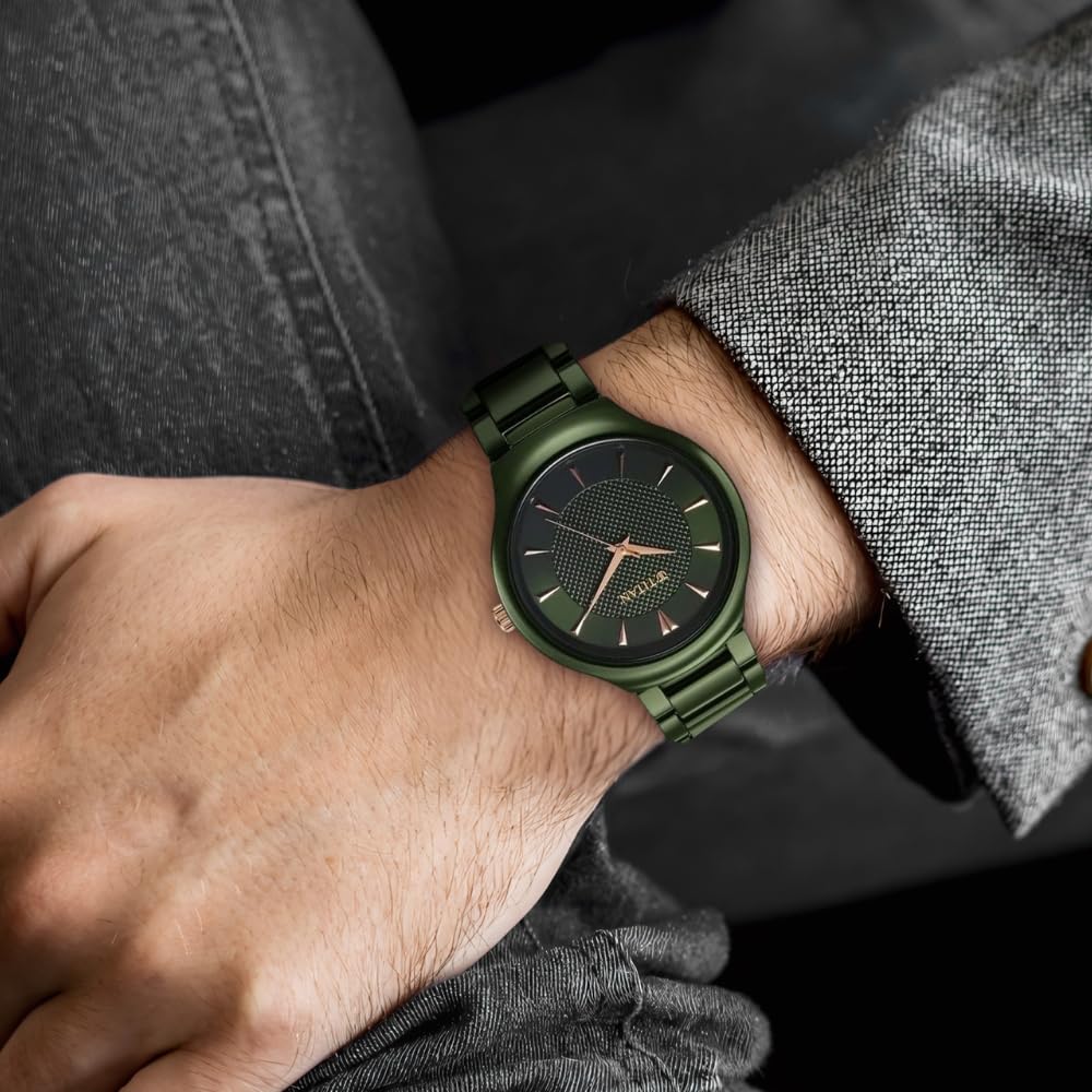 Titan 90014KC03 Regalia Ceramics Quartz Analog Green Dial Ceramic Strap Men's Watch