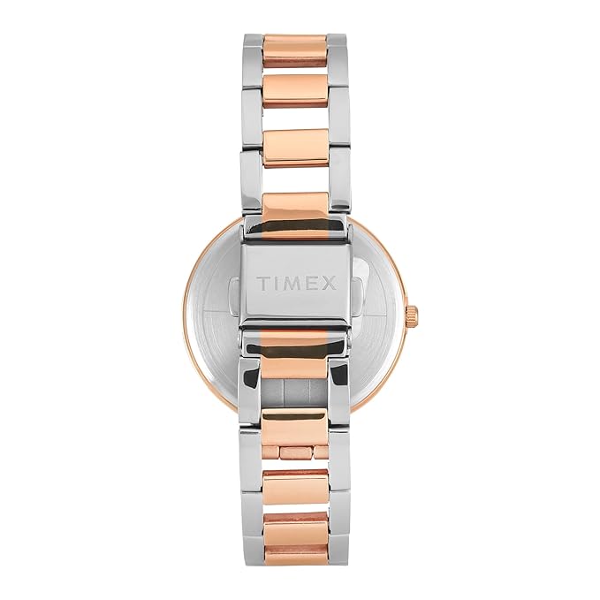 Timex TW000X278 Women’s Silver Dial Analog Watch with Stainless-Steel Strap