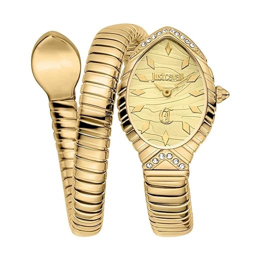 Just Cavalli JC1L322M0025 Women Quartz Gold Dial Gold Stainless Steel Snake Watch
