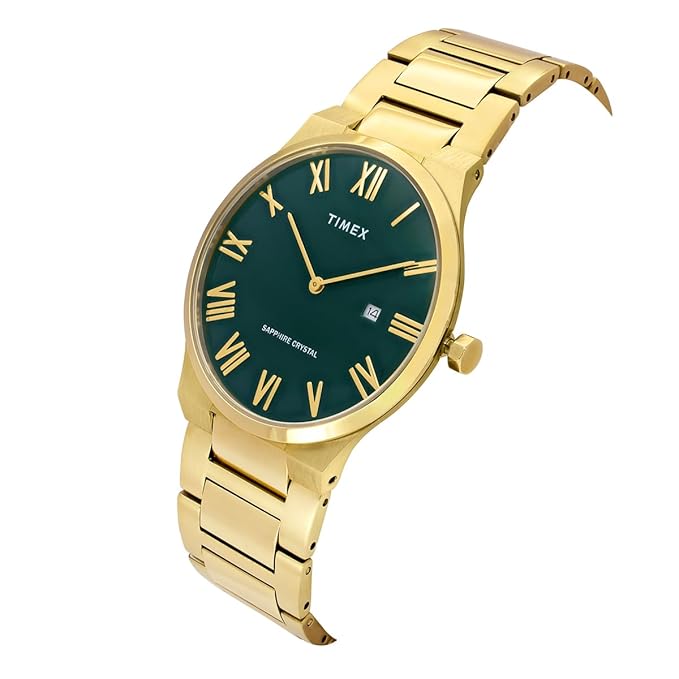 Timex TWEG23608 Signio Quartz Analog Green Dial Gold-Tone Stainless Steel Men's Watch