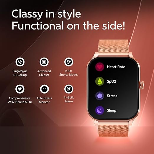 Fastrack 38108AM01 Limitless Classic Smartwatch Black Silicone Strap Unisex Wearable