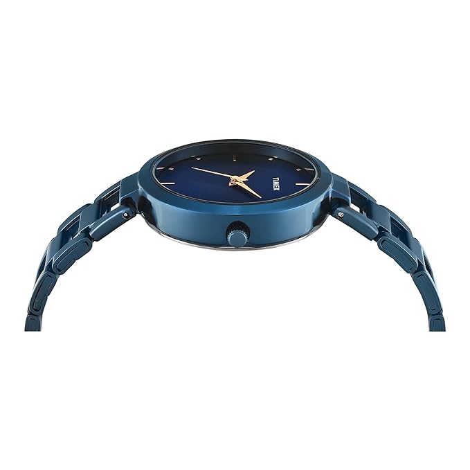 Timex TW000X277 Women’s Blue Dial Analog Watch with Stainless-Steel Strap