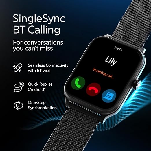 Fastrack 38108AM01 Limitless Classic Smartwatch Black Silicone Strap Unisex Wearable