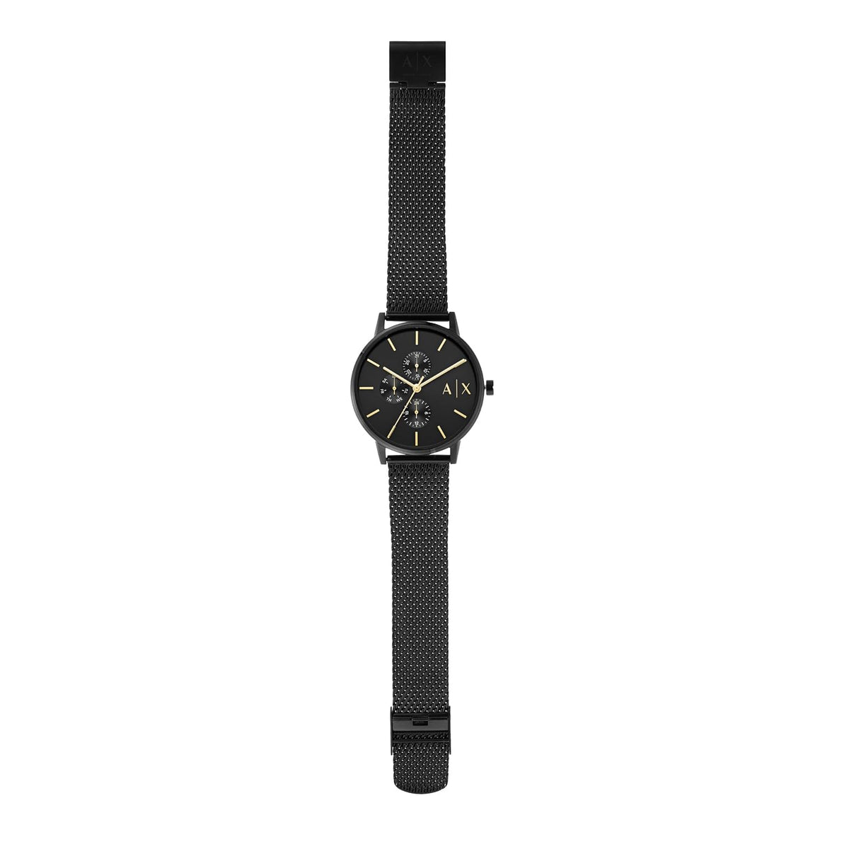 Armani Exchange AX2716I Men's Quartz Multifunction Watch Black Sunray Dial Black Stainless Steel Mesh Bracelet