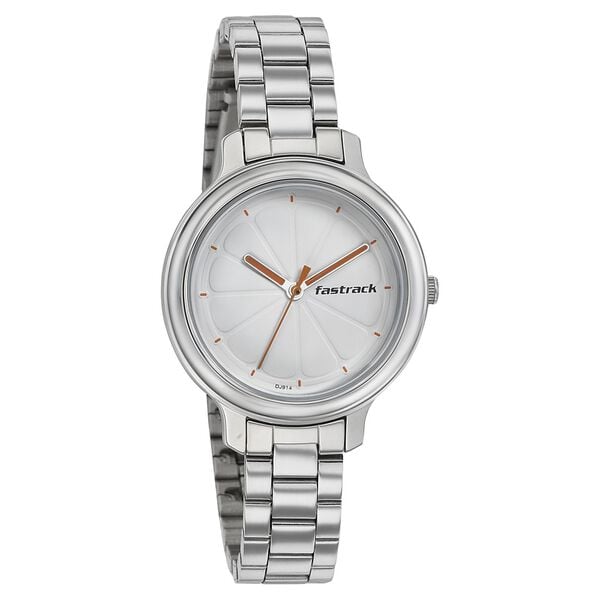 Fastrack 6202SM02 Quartz Analog White Dial Stainless Steel Strap Women’s Watch