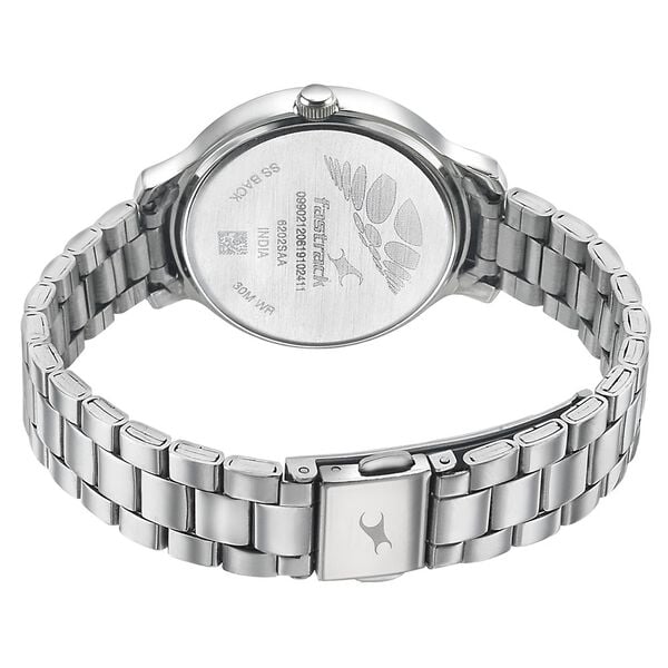 Fastrack 6202SM02 Quartz Analog White Dial Stainless Steel Strap Women’s Watch