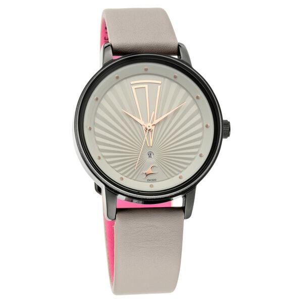 Fastrack NR6206NL01 women’s watch front view grey dial