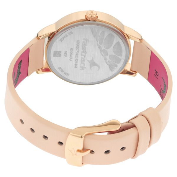 Fastrack 6206WL01 Ruffles Quartz Analog Beige Dial Leather Strap Women’s Watch