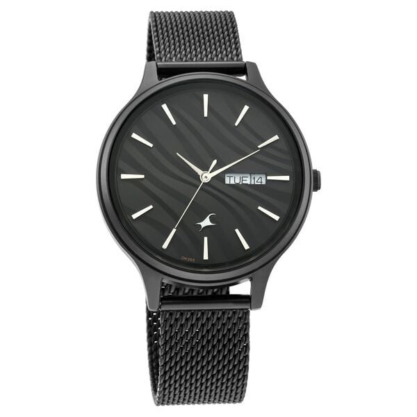 Fastrack NT6207NM01 women’s black-dial watch front view