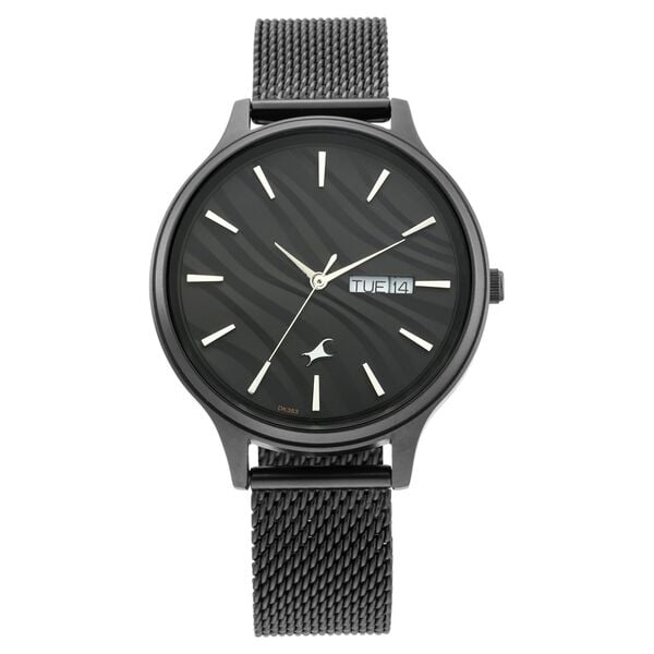 Fastrack NT6207NM01 black stainless steel strap close-up