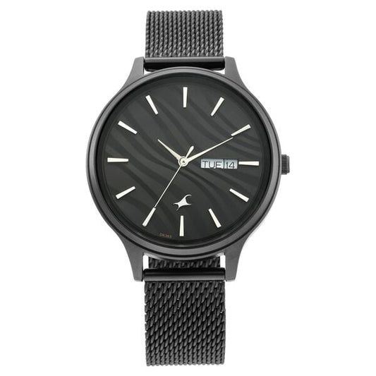 Fastrack NT6207NM01 black stainless steel strap close-up