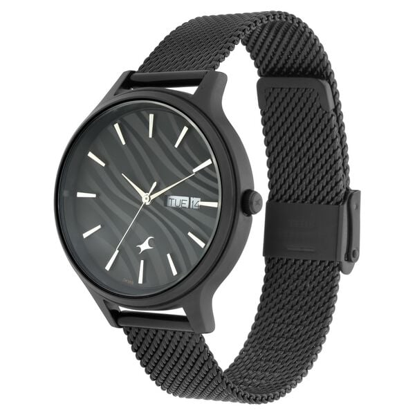 Fastrack 6207NM01 Analog Quartz Women Watch – Black Dial, Black Stainless Steel Strap