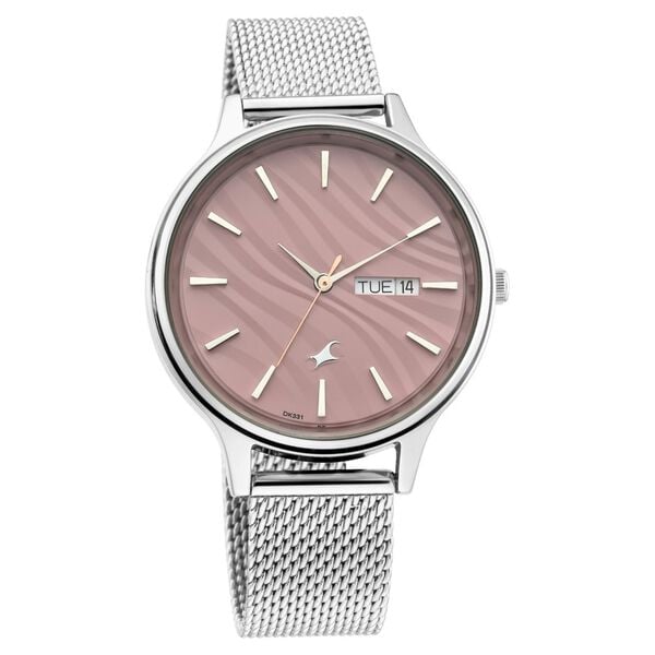 Fastrack 6207SM01 Quartz Analog Pink Dial Stainless Steel Strap Women’s Watch