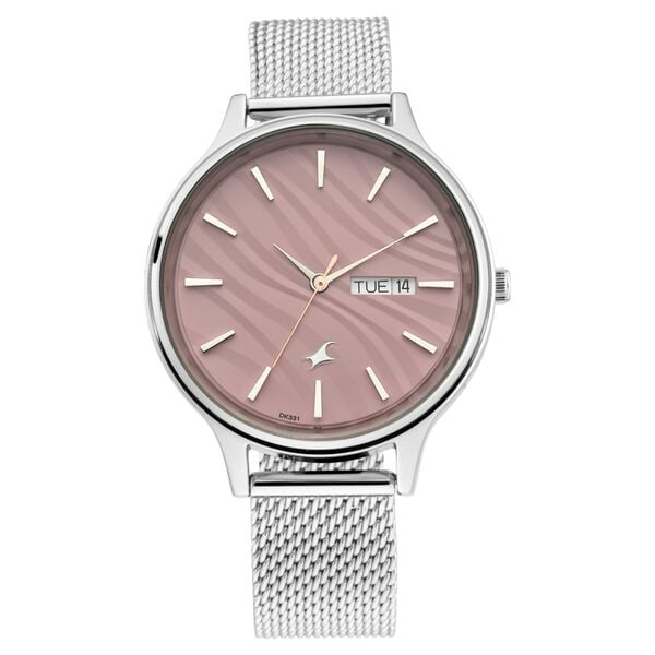 Fastrack 6207SM01 Quartz Analog Pink Dial Stainless Steel Strap Women’s Watch