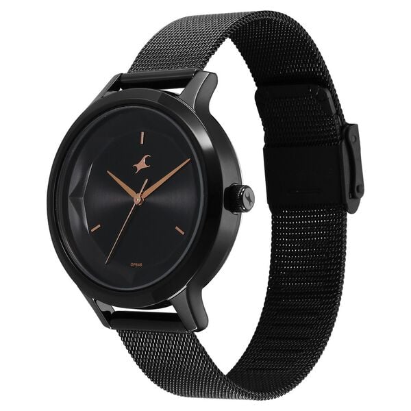 Fastrack 6210NM04 Quartz Analog Black Dial Stainless Steel Strap Women’s Watch