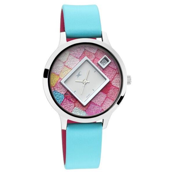 Fastrack 6291SL01 Quartz Analog Silver Dial Blue Leather Strap Women’s Watch