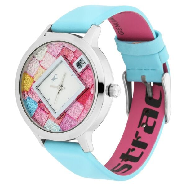 Fastrack 6291SL01 Quartz Analog Silver Dial Blue Leather Strap Women’s Watch