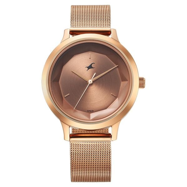 Fastrack 6210WM04 Quartz Analog Rose Gold Dial Stainless Steel Strap Women’s Watch