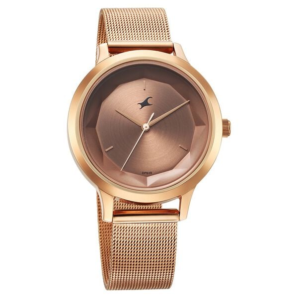 Fastrack 6210WM04 Quartz Analog Rose Gold Dial Stainless Steel Strap Women’s Watch