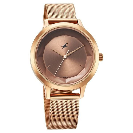 Fastrack 6210WM04 Quartz Analog Rose Gold Dial Stainless Steel Strap Women’s Watch