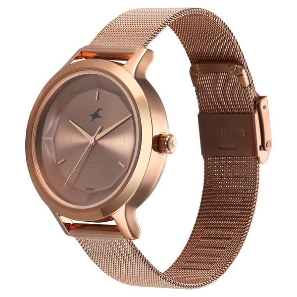 Fastrack 6210WM04 Quartz Analog Rose Gold Dial Stainless Steel Strap Women’s Watch