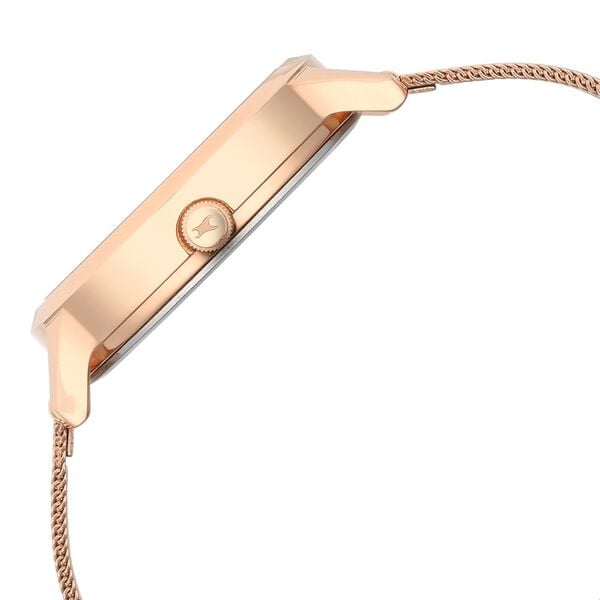 Fastrack 6210WM04 Quartz Analog Rose Gold Dial Stainless Steel Strap Women’s Watch