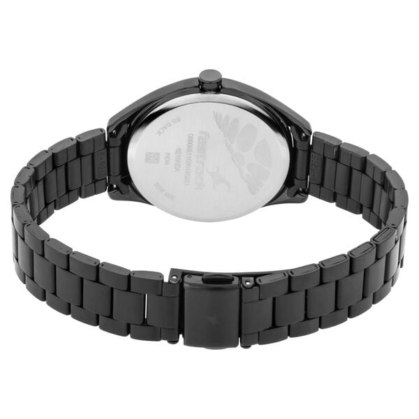Fastrack 6215NM01 Quartz Analog Black Dial Black Stainless Steel Strap Women’s Watch
