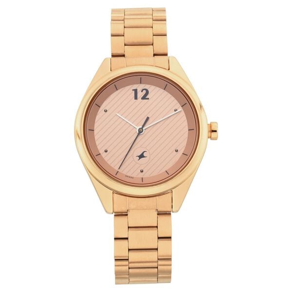 Fastrack 6215WM01 Quartz Analog Rose Gold Dial with Stainless Steel Strap Watch for Women