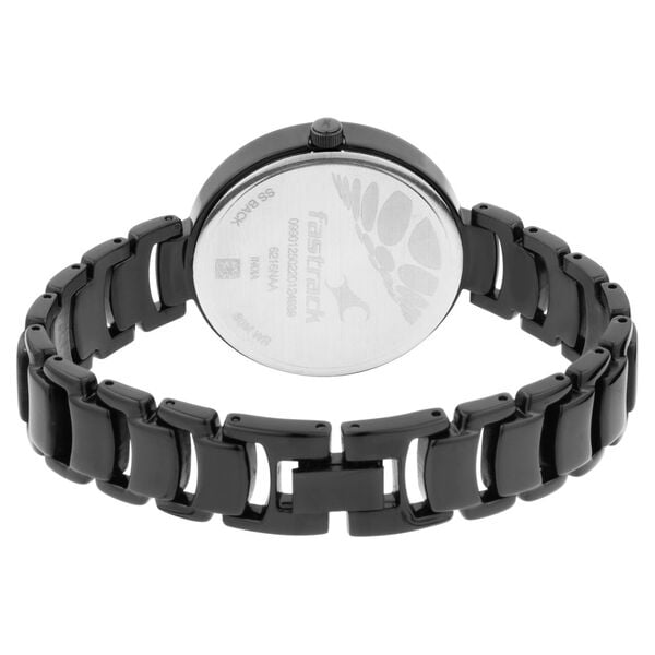 Fastrack 6216NM01 Analog Quartz Women Watch – Black Dial, Black Stainless Steel Strap