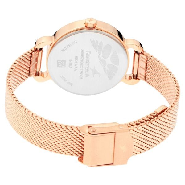 Fastrack 6221WM01 Animal Print Quartz Analog Silver & Rose-Gold Dial Stainless Steel Strap Women’s Watch